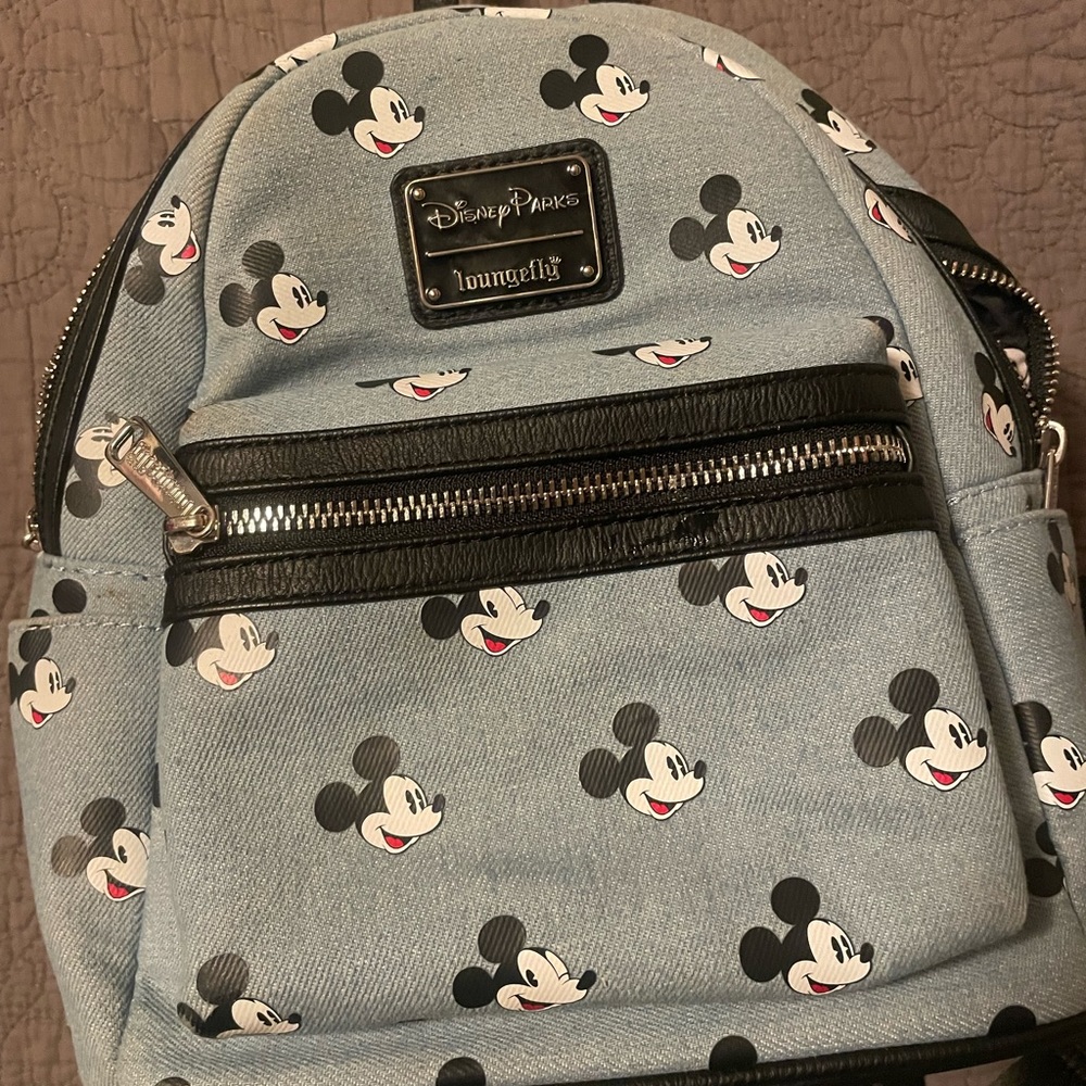 Denim Mickey Mouse Loungefly backpack